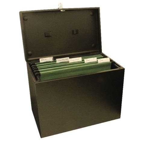 metal 3x5 file box with padlock|Find It Heavy Duty Metal File Box Hinged, .